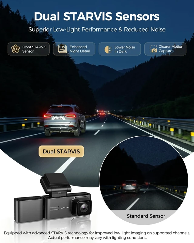 Alt view image 4 of 5 - LNDU V670 3 Channel Dash Cam 4K Front + 1080P Cabin IR Night Vision + 2.5K Rear, Built-in GPS 5G WiFi App&Voice Control, 24H Parking Mode, Super Capacitor, G-Sensor Loop Recording Camera for Cars