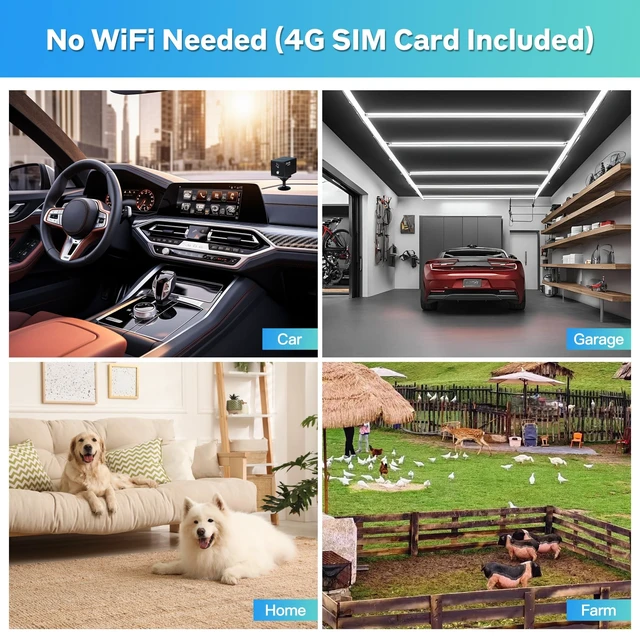 Alt view image 4 of 5 - 4G LTE Cellular Camera No WiFi Security Camera with SIM Card Spy Camera