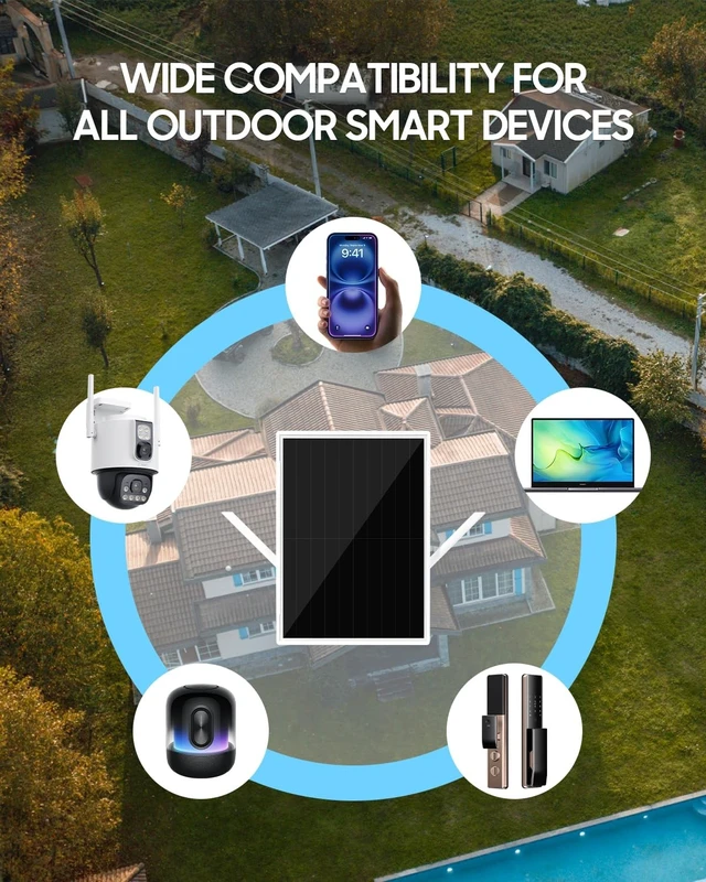 Alt view image 4 of 5 - Solar WiFi Extender Outdoor, 2.4GHz 300Mbps WiFi Repeater with 15W Solar Panel, 26000mAh Battery, IP65 Waterproof 150m Long Range Wireless Extender for Garden, Farm, Ranch, Yard