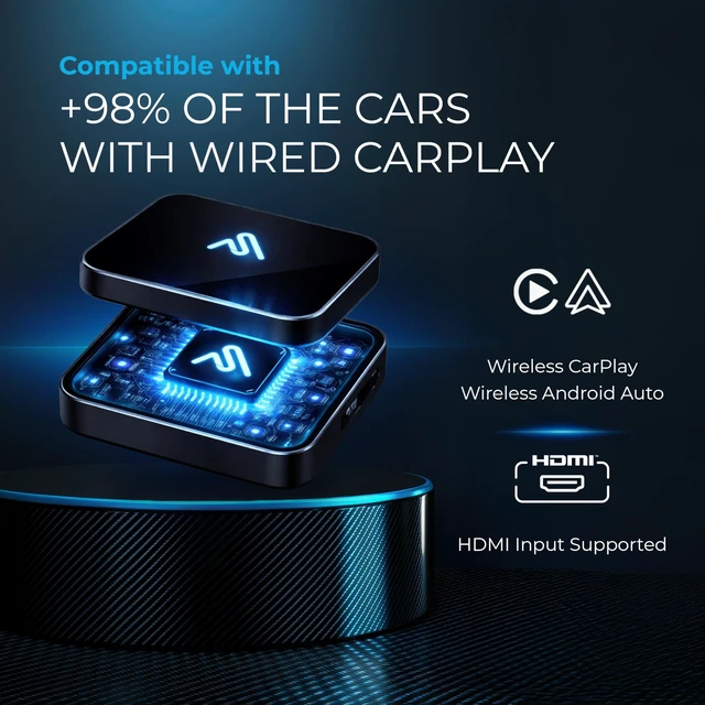 Alt view image 5 of 5 - AutoSky CarPlay TV Adapter - Convert Any Wired CarPlay to Wireless CarPlay - Plug in a TV Stick to Stream Netflix, YouTube, and More Right from Your cars infotainment Screen