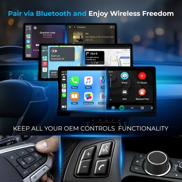 Alt view image 4 of 5 - AutoSky CarPlay TV Adapter - Convert Any Wired CarPlay to Wireless CarPlay - Plug in a TV Stick to Stream Netflix, YouTube, and More Right from Your cars infotainment Screen