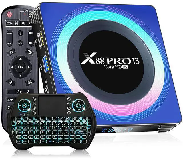 Main image of Android 13.0 TV Box 2025, X88PRO 13 Android 13.0 TV Box 6K 8K Wi-Fi 6 4GB RAM 64GB ROM, Smart Box RK3528 Quad-Core 2.4G/5G Wi-Fi Bluetooth 5.0 USB 3.0 with Mini Wireless Keyboard