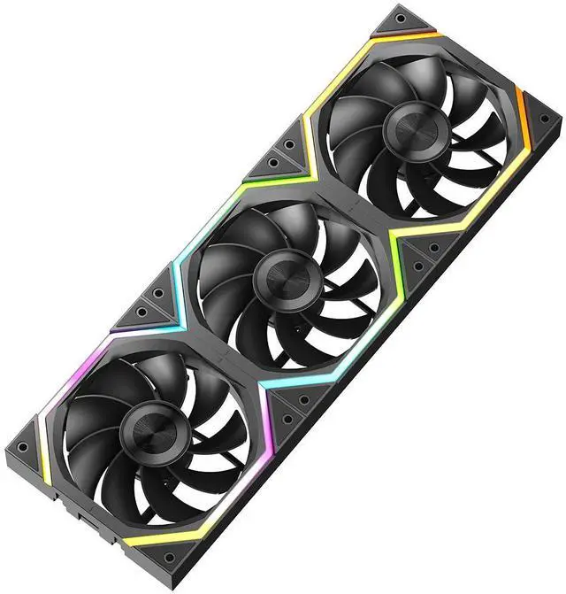 Main image of Jungle Leopard Galaxy 120mm PC Reverse Blade Case Fans, ARGB and PWM Cooling Fan PC, Axle Core Double Ring CD Pattern Module Computer Fans, Daisy-Chain 5V RGB Fan (Black 3 Pack)