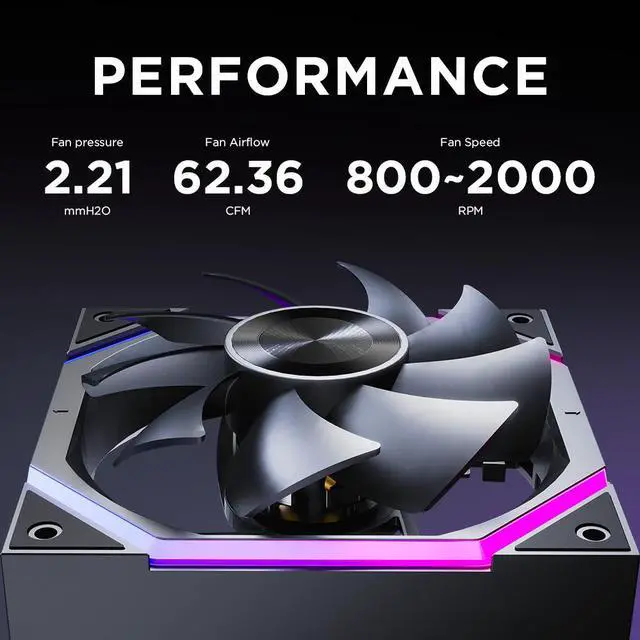 Alt view image 4 of 7 - Jungle Leopard Galaxy 120mm PC Reverse Blade Case Fans, ARGB and PWM Cooling Fan PC, Axle Core Double Ring CD Pattern Module Computer Fans, Daisy-Chain 5V RGB Fan (Black 3 Pack)