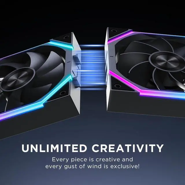 Alt view image 7 of 7 - Jungle Leopard Galaxy 120mm PC Reverse Blade Case Fans, ARGB and PWM Cooling Fan PC, Axle Core Double Ring CD Pattern Module Computer Fans, Daisy-Chain 5V RGB Fan (Black 3 Pack)