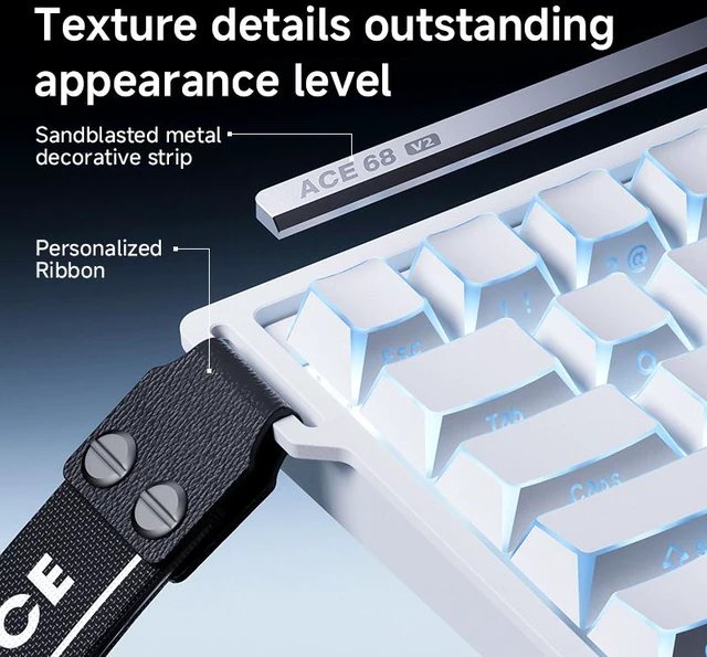 Alt view image 5 of 5 - MCHOSE ACE 68 V2 60% Mechanical Gaming Keyboard Wired Rapid Trigger Hall Effect Keyboard Magnetic Switch Hyper-Fast 8000Hz Adjustable Actuation, Hot Swap, RGB PC MAC Laptop(Translucent/Star Ring)