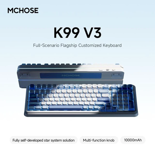 Alt view image 3 of 7 - MCHOSE K99V3 99% Mechanical Gaming Keyboard Wired Rapid Trigger Hall Effect Keyboard Magnetic Switch Hyper-Fast 8000Hz Adjustable Actuation, Hot Swap, RGB PC MAC Laptop(Sky Orange/ICA)