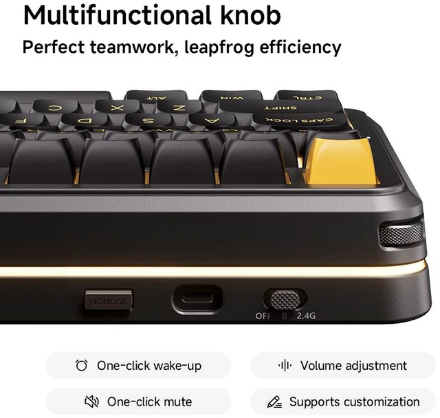 Alt view image 5 of 7 - MCHOSE K99V3 99% Mechanical Gaming Keyboard Wired Rapid Trigger Hall Effect Keyboard Magnetic Switch Hyper-Fast 8000Hz Adjustable Actuation, Hot Swap, RGB PC MAC Laptop(Sky Orange/ICA)