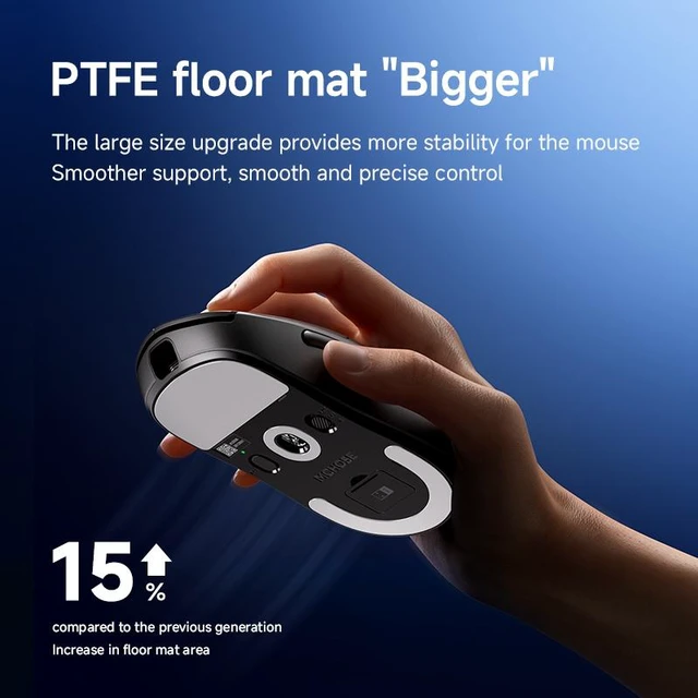 Alt view image 7 of 7 - MCHOSE Wireless A5V3 Gaming Mouse, Ultra-Fast Performance, Ultra Lightweight (56g), Customizable Click Haptics, USB-C charging, for PC/Mac/Laptop(Black)
