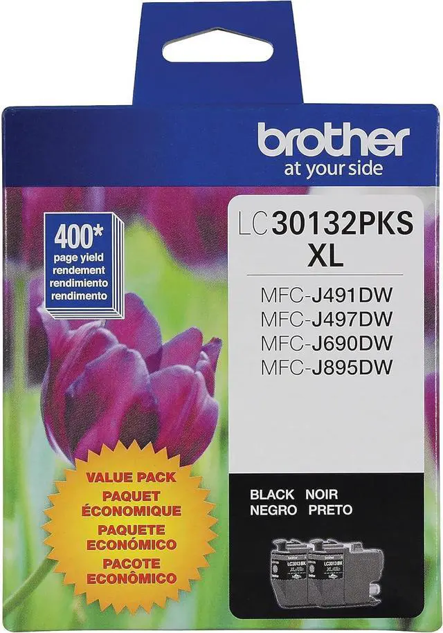 Alt view image 2 of 7 - Brother Genuine LC30132PKS 2-Pack High Yield Black Ink Cartridges, Page Yield Up to 400 Pages/Cartridge, LC3013