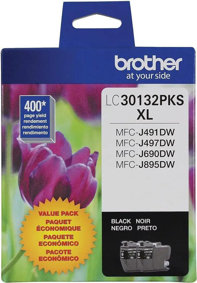 Alt view image 6 of 7 - Brother Genuine LC30132PKS 2-Pack High Yield Black Ink Cartridges, Page Yield Up to 400 Pages/Cartridge, LC3013