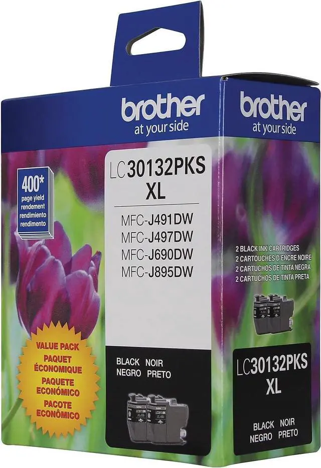 Alt view image 7 of 7 - Brother Genuine LC30132PKS 2-Pack High Yield Black Ink Cartridges, Page Yield Up to 400 Pages/Cartridge, LC3013