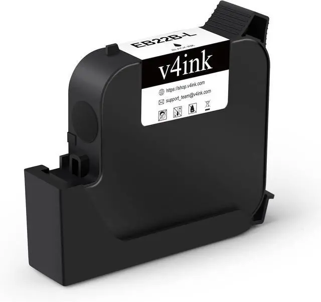 Main image of v4ink 1 Inch EB22B EB22BL Black Solvent Ink Cartridge Fast Fry Ink