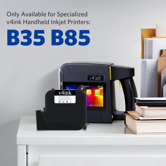 Alt view image 3 of 7 - v4ink 1 Inch EB22B EB22BL Black Solvent Ink Cartridge Fast Fry Ink