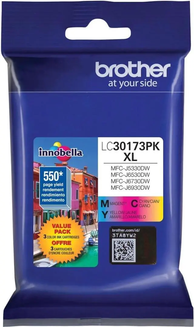 Alt view image 2 of 2 - Brother Genuine LC30173PKS High-Yield Colour Ink Cartridge Value Pack (3), Original Ink Replacement cartridges, Cyan/Magenta/Yellow, Ink for Brother Inkjet Printers MFCJ5330DW, MFCJ6930DW, MFCJ6530DW