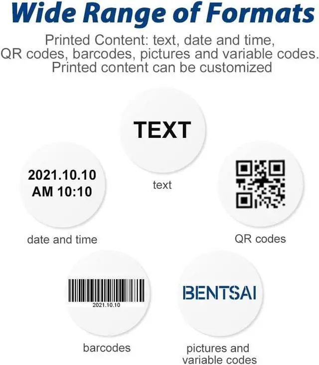 Alt view image 4 of 7 - BENTSAI BT-HH6105B2 Handheld Inkjet Printer with 1/2 Inch Print Height Portable Handheld Printer for EXP Date, Batch Number, QR Code, Barcode, Logo on Carton Wood Fabric Plastic Metal (Black)
