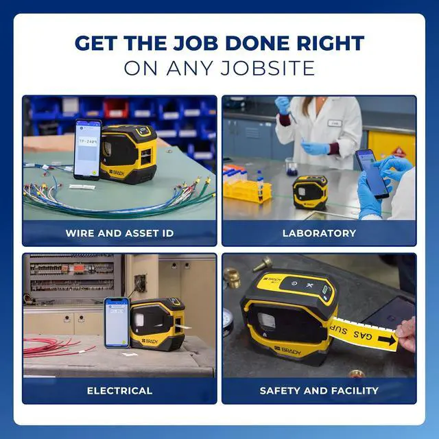Alt view image 6 of 6 - Brady M511 Portable Wireless Industrial Label Printer, Bluetooth Compatible, Comes with a Hard Case, Power Brick, 3 Label Cartridges, Magnet, Utility Hook and Brady Workstation Product/Wire Suite