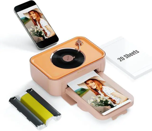 Main image of HPRT Photo Printer 4x6,+20 Sheets&1Ribbon Pink, Audio Function Wi-Fi Wireless Photo Printers, Portable Instant Picture Printer for iPhone, Android, Thermal Dye-Sublimation, AR Video Printing