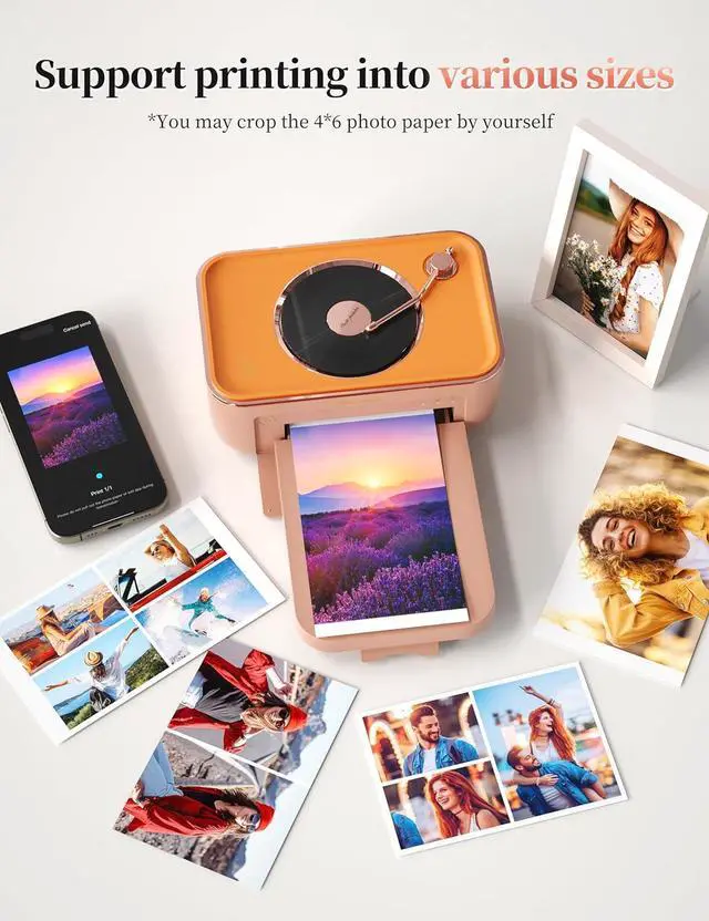 Alt view image 5 of 6 - HPRT Photo Printer 4x6,+20 Sheets&1Ribbon Pink, Audio Function Wi-Fi Wireless Photo Printers, Portable Instant Picture Printer for iPhone, Android, Thermal Dye-Sublimation, AR Video Printing