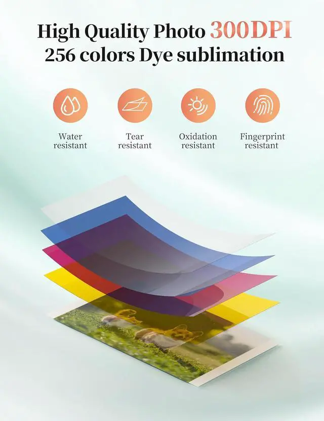 Alt view image 3 of 6 - HPRT Photo Printer 4x6,+20 Sheets&1Ribbon Pink, Audio Function Wi-Fi Wireless Photo Printers, Portable Instant Picture Printer for iPhone, Android, Thermal Dye-Sublimation, AR Video Printing