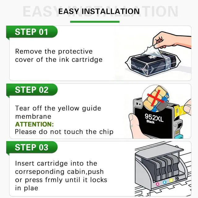 Alt view image 6 of 7 - 952XL Ink Cartridges Combo Pack (5-Pack, 2Black/1Cyan/1Magenta/1Yellow) Replacement for HP 952 952XL Ink for OfficeJet Pro 7720 7730 7740 8210 8216 8702 8710 8715 8720 8725 8730 8740 Printers