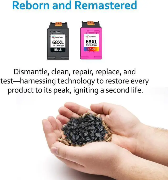 Alt view image 7 of 7 - 68XL 68 Ink Cartridges for Envy 6555e Envy 6155e,Black&Tri-Color 2-Pack, Remanufactured HP68 HP68XL, Works for Envy 6100e 6155e 6152e Envy 6500e 6555e 6552e 6558e,replacement for HP68 HP68XL 2-Pack