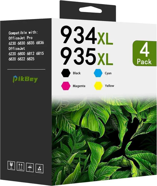 Main image of 934XL 935XL Black/Color Ink Cartridges Combo Pack (4-Pack, Black/Cyan/Magenta/Yellow) Replacement for HP 934XL 935XL Work with OfficeJet Pro 6830 6835 6836 6230 6220 6812 Printer