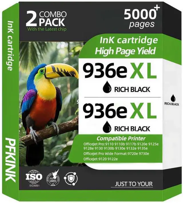Main image of 936e 936XL Black Ink Cartridges Combo Replacement for HP 936e 936xl Black Ink Cartridges for OfficeJet 9122e; OfficeJet Pro 9110b, 9125e, 9128e,9135e; OfficeJet Pro Wide Format9700(2 *Black,2PACK)