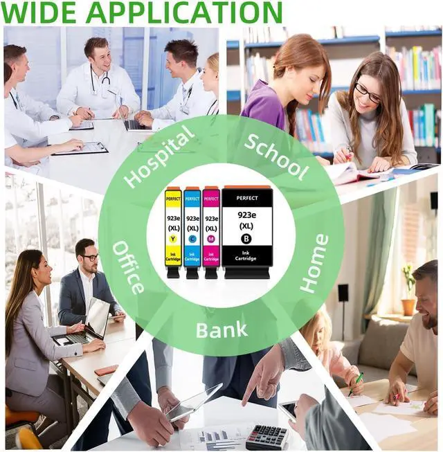 Alt view image 7 of 7 - 923XL 923e Ink Cartridges Combo Pack Compatible for HP 923XL 923e Ink Cartridges for OfficeJet Pro 8120 8130 8122 8124 8125 8132 8134 8135 8138 8139 Printers(4 Pack)