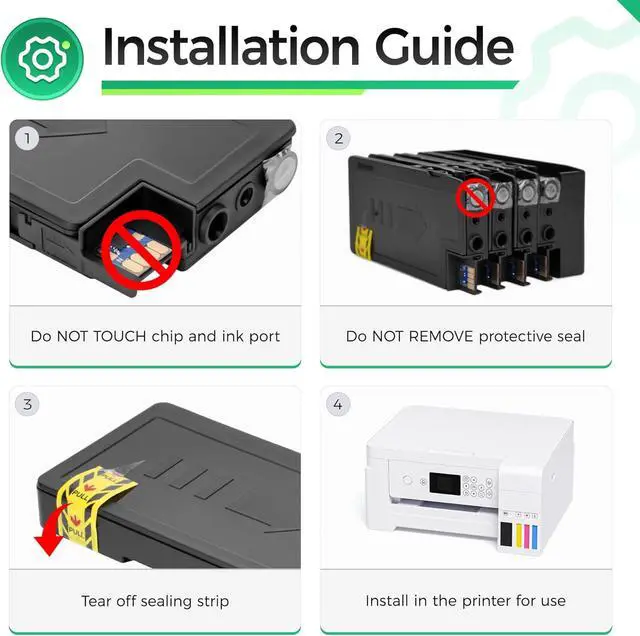 Alt view image 5 of 7 - 936e 936XL High Yield Ink Cartridges with Chip Combo 4-Pack Replacement for HP 936 936e Ink Works with HP OfficeJet Pro 9125e 9135e 9110b 9128e 9130b 9122e 9120e Wide Format 9730e Printers Black Color