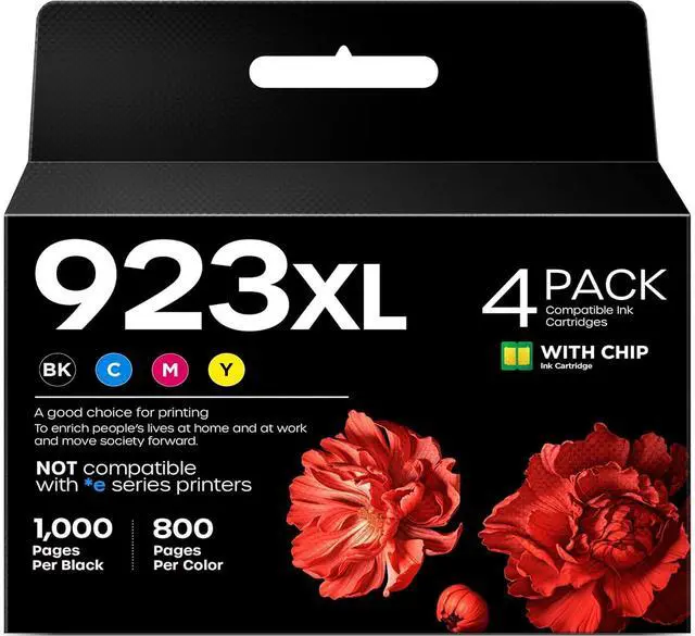 Main image of 923 923XL 923e Ink Cartridges Combo Pack (with Chip) Compatible with HP 923 XL Ink Cartridges Replacement for HP OfficeJet Pro 8120 8123 8130 8133 Printers-4 Pack (BK/C/Y/M)