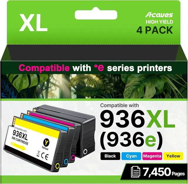 Main image of 936e High Yield 936 Ink Cartridges for HP Printers HP936 936XL Replacement for HP 936 Ink Cartridges Combo Pack Work for HP Officejet Pro 9125e 9120e 9135e 9730e 9130e 9720e 9122e Printers, 4 Pack