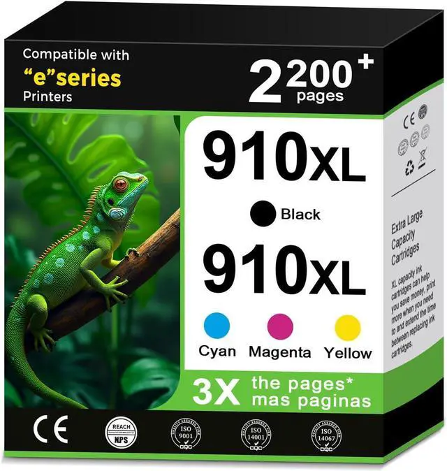 Main image of 910XL Ink Cartridges High-Yield Replacement for HP 910 XL HP910 HP910XL Black Color Combo Pack for OfficeJet Pro 8015e 8025e 8028e 8010 8025 8020 8020e 8035 8028 8015 8022 Printer Cyan Magenta Yellow