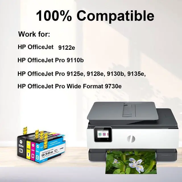 Alt view image 2 of 7 - 936e Ink Cartridges Compatible for HP OfficeJet Pro 9125e Cartridges High Yield Replacement for HP 936 Ink Cartridges Combo Pack Work with HP OfficeJet Pro 9135e Series Printers