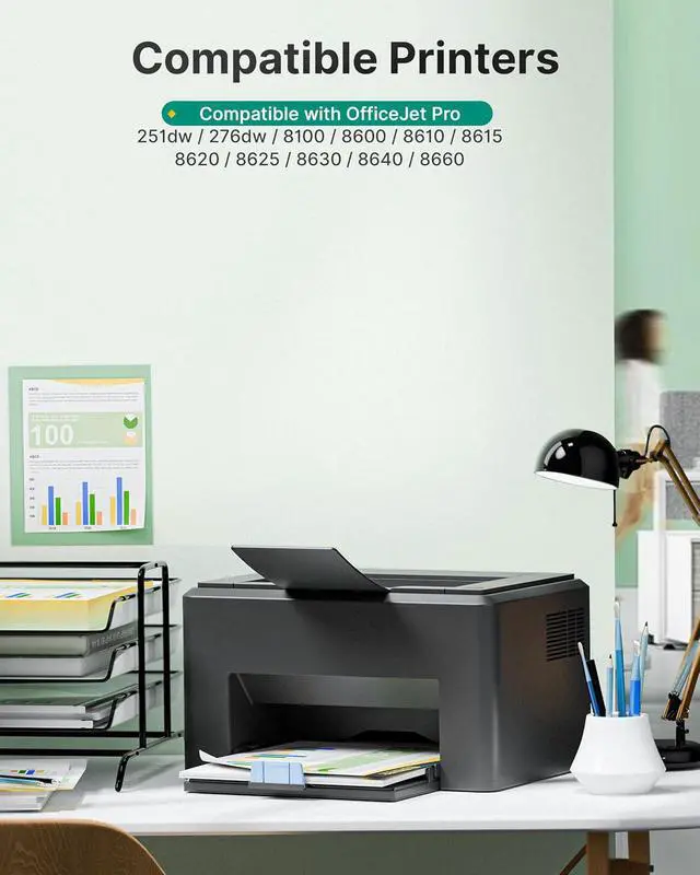 Alt view image 2 of 7 - 951XL Ink Cartridges Combo Pack Compatible for HP 951 951XL Ink Cartridges for HP Printers to Use with OfficeJet Pro 8600 8620 8610 8615 8100 8630 8660 276DW 251DW Printer (3-Pack 951XL Ink)