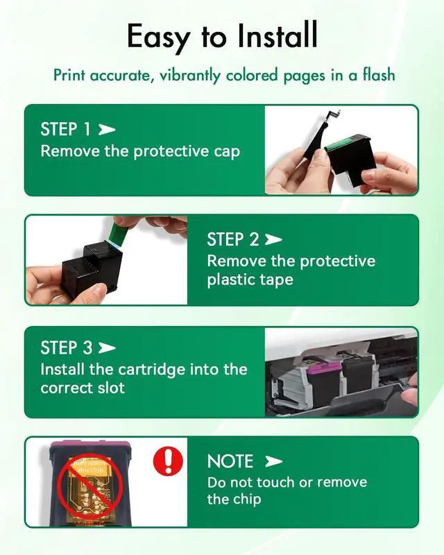 Alt view image 6 of 7 - 64XL Ink Cartridges High Yield Black Color Combo Pack Replacement for HP Ink 64 64XL for Envy Inspire 7200e 7255e 7955e Photo 7855 7858 7800 7155 6255 Tango Printer (1 Black,1 Color)