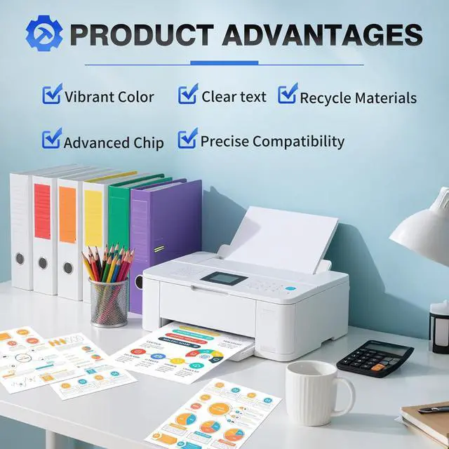 Alt view image 5 of 7 - 738 738XL Ink Cartridges 4-Pack with Chip Replacement for HP 738 498N8A 676M6A 676M7A 676M8A DesignJet Ink Cartridge - 300ML for DesignJet T850 T950 Wide Format Printer Plotters (4-Pack, BK/C/M/Y)