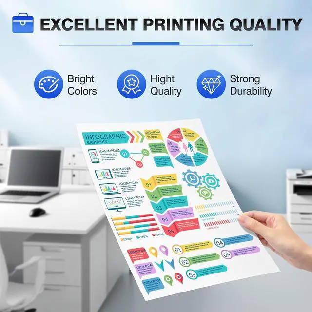 Alt view image 6 of 7 - 738 738XL Ink Cartridges 4-Pack with Chip Replacement for HP 738 498N8A 676M6A 676M7A 676M8A DesignJet Ink Cartridge - 300ML for DesignJet T850 T950 Wide Format Printer Plotters (4-Pack, BK/C/M/Y)