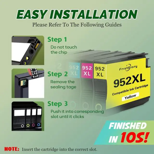 Alt view image 5 of 6 - 952XL High-Yield Ink Cartridges (4-Pack, Black/Cyan/Magenta/Yellow) - Compatible Ink Replacement for HP OfficeJet Pro 7740 8210 8216 8218 8710 8715 8716 8717 8719 8720 8725 Printer