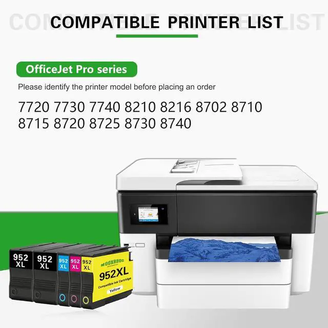 Alt view image 2 of 7 - 952XL Ink Cartridges Combo Pack (5-Pack, 2Black/1Cyan/1Magenta/1Yellow) Replacement for HP 952 952XL Ink for OfficeJet Pro 7720 7730 7740 8210 8216 8702 8710 8715 8720 8725 8730 8740 Printers