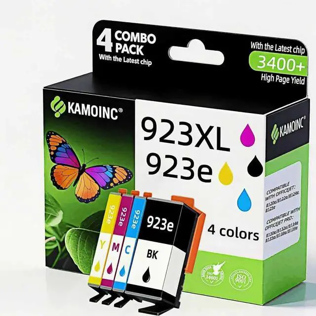 Main image of 923XL 923e Ink Cartridges Combo Pack Compatible for HP 923XL 923e Ink Cartridges for OfficeJet Pro 8120 8130 8122 8124 8125 8132 8134 8135 8138 8139 Printers(4 Pack)