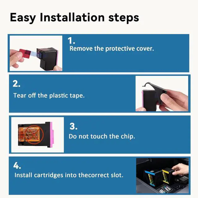 Alt view image 5 of 6 - 64XL Ink Cartridge Compatible for HP 64XL Ink Replacement for 6220 6222 6230 6232 6234 6252 6255 6258 7120 7130 7132 7134 7158 7164 7800 7820 7822 7830 7855 7864 Printer.(2Black 1Tri-Color, 3-Pack)