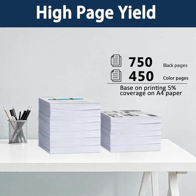 Alt view image 3 of 6 - 64XL Ink Cartridge Compatible for HP 64XL Ink Replacement for 6220 6222 6230 6232 6234 6252 6255 6258 7120 7130 7132 7134 7158 7164 7800 7820 7822 7830 7855 7864 Printer.(2Black 1Tri-Color, 3-Pack)