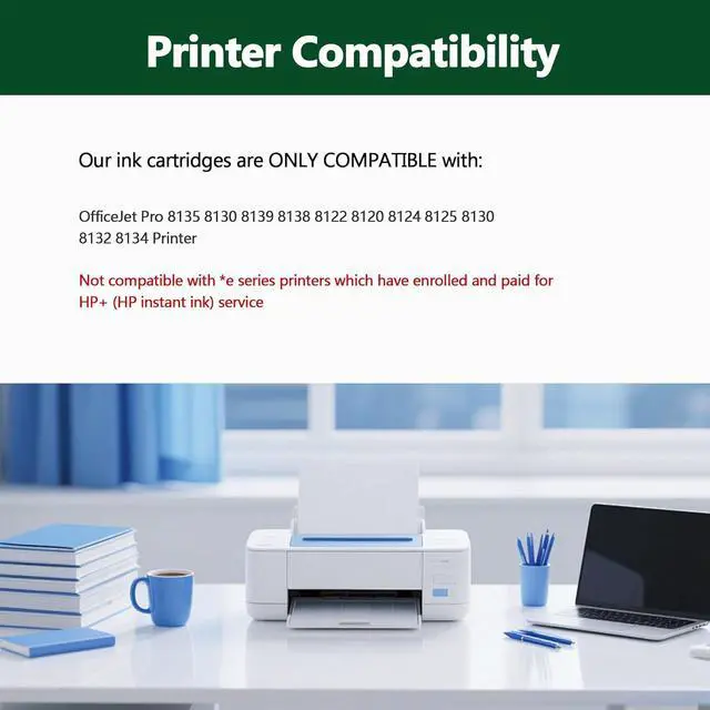 Alt view image 2 of 7 - 923 Ink Cartridges Replacement for HP 923 Black Ink Cartridges for OfficeJet Pro 8124 8125 8130 8132 8134 8135 8130 8139 8138 8122 8120 (2-Pack)