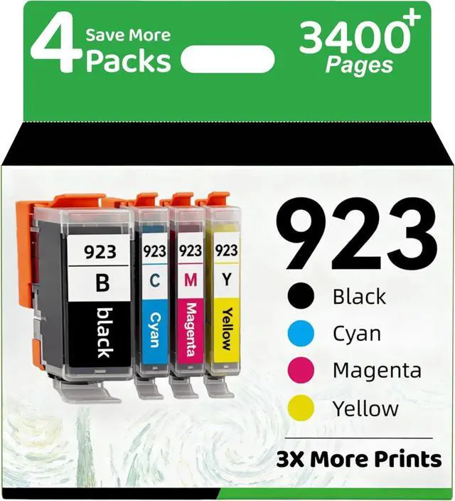 Main image of 923xl Ink Cartridges Replacement for HP Ink 923e 923XL Ink Cartridge Compatible with OfficeJet Pro 8120/8122e/8125e/8130/8135e/8138e/8139e Printers. (4Pack)