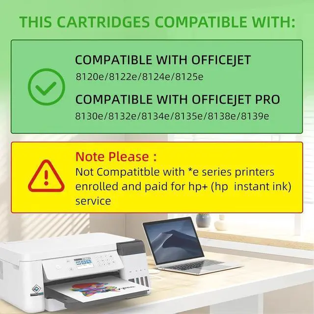 Alt view image 2 of 7 - 923xl Ink Cartridges Replacement for HP Ink 923e 923XL Ink Cartridge Compatible with OfficeJet Pro 8120/8122e/8125e/8130/8135e/8138e/8139e Printers. (4Pack)