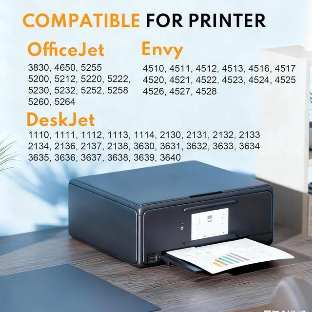 Alt view image 2 of 6 - 63 XL High Yield Ink Cartridges 2-Pack(Black/Tri-Color) Replacement for HP DeskJet 1112 2130 3630 Envy 4510 4520 OfficeJet 3830 4650 Series