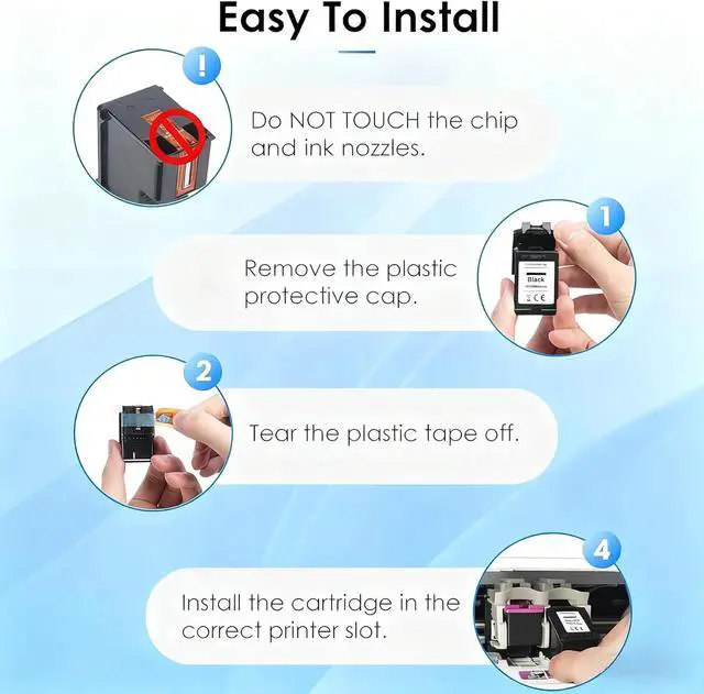 Alt view image 5 of 6 - 63 XL High Yield Ink Cartridges 2-Pack(Black/Tri-Color) Replacement for HP DeskJet 1112 2130 3630 Envy 4510 4520 OfficeJet 3830 4650 Series