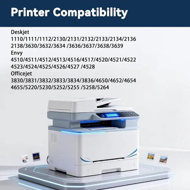 Alt view image 2 of 6 - 63XL Ink Cartridge Compatible for HP 63XL Ink Replacement for 1110 1111 2130 2131 2138 3630 4510 4520 3830 3831 3832 3836 4650 4652 4654 4655 5220 5230 5252 5264 Printer.(1Black 1Tri-Color, 2-Pack)