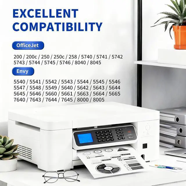 Alt view image 2 of 7 - 62XL Ink Cartridge Combo Pack Compatible Replacement for HP62XL HP62 62 XL Works with OfficeJet 200 200c 250 250c 258 5740 5741 (2 Pack, Black)